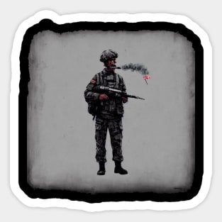 Soldier smoking Sticker